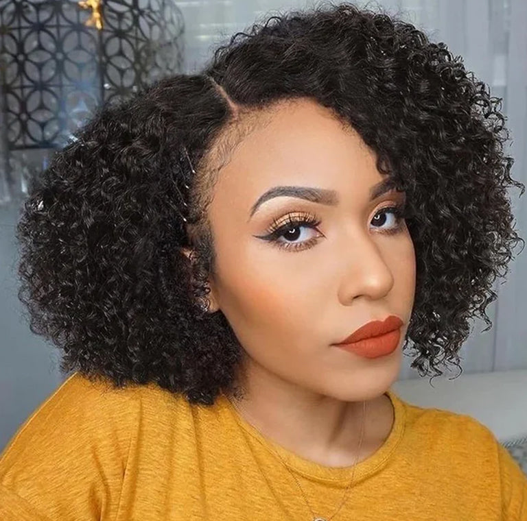 Afro Kinky Curly Bob – Natural Black, Bold Texture