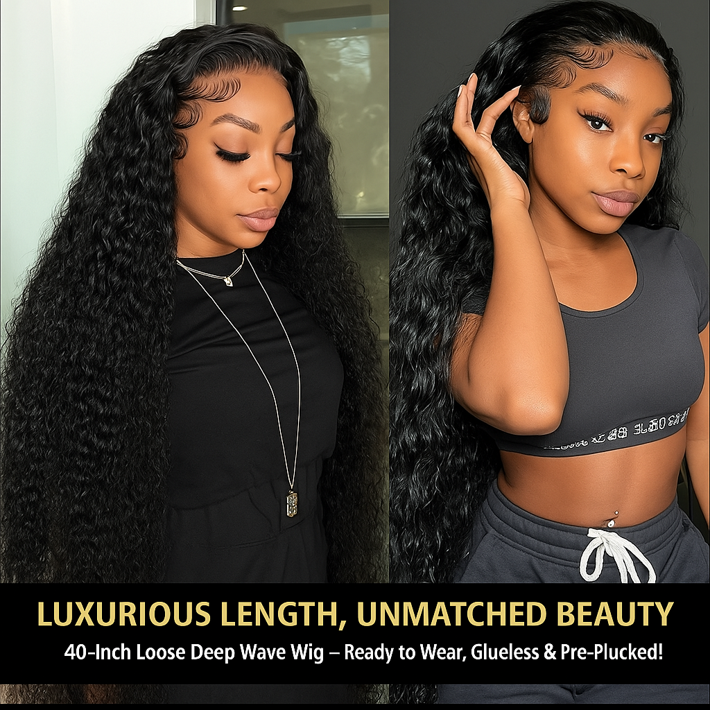 Deep Wave Loose Curl Glueless Lace Front Wig | 100% Human Hair, HD Transparent, Pre-Plucked